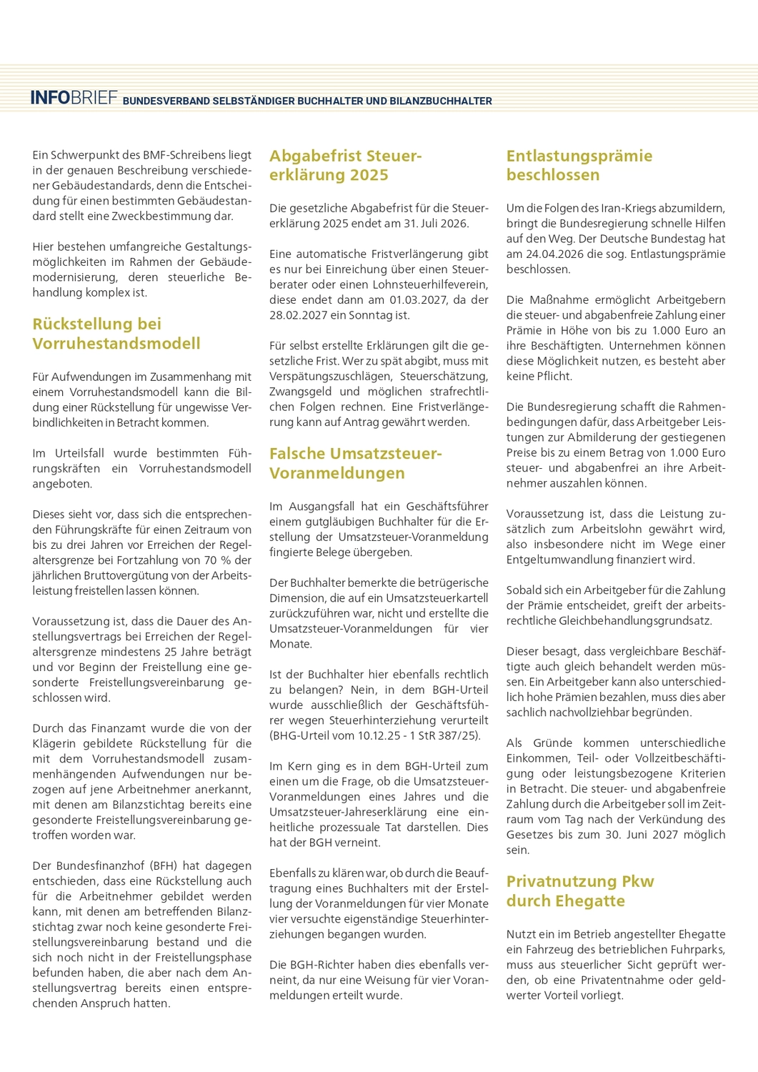 Logo Kanzlei LL.B., LL.M., MDE, StFA - Unternehmensberatung, Laufende Buchführung und Lohnabrechnungen - Artikel